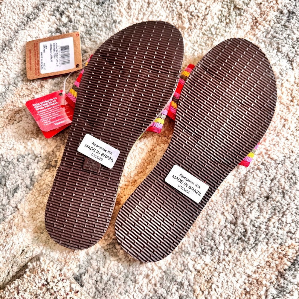 NWT Havaianas You Malta Mix Sandals, Orange Citrus, Multiple Sizes - Picture 8 of 10